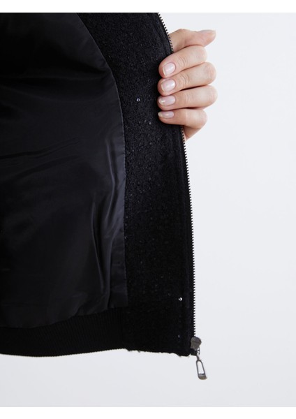 Yeni Sezon Kolej Yaka Payetli Kadın Tüvit Ceket fırsatları