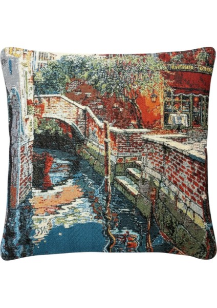 Jakarlı Dokuma Goblen Kırlent Kılıfı – 45X45 cm Biyeli ve Çift Taraflı Dekoratif Yastık fiyatları