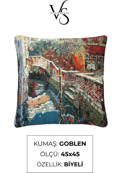 Jakarlı Dokuma Goblen Kırlent Kılıfı – 45X45 cm Biyeli ve Çift Taraflı Dekoratif Yastık modelleri