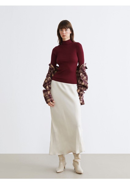 Yeni Sezon Beli Lastikli A Kesim Saten Etek