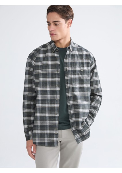 Yeni Sezon Regular Fit Uzun Kollu Ekose Gabardin Erkek Gömlek