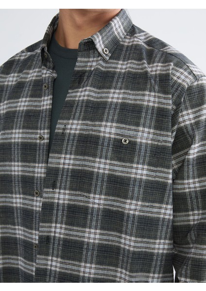 Yeni Sezon Regular Fit Uzun Kollu Ekose Gabardin Erkek Gömlek modelleri