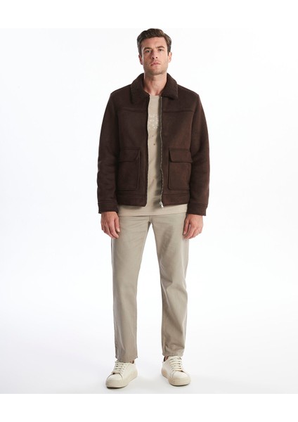 Yeni Sezon Standart Kalıp Gömlek Yaka Süet Erkek Mont fiyatları