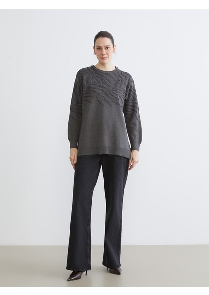 Yeni Sezon Bisiklet Yaka Desenli Kadın Triko Kazak fiyatları