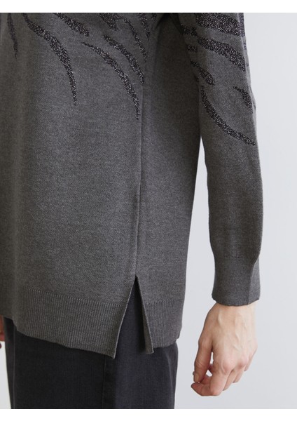 Yeni Sezon Bisiklet Yaka Desenli Kadın Triko Kazak modelleri