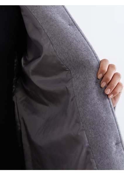 Yeni Sezon Bisiklet Yaka Atkılı Kadın Kaşe Kaban modelleri