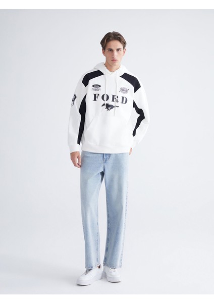 Yeni Sezon Ford Baskılı Kanguru Cepli Erkek Hoodie fiyatları