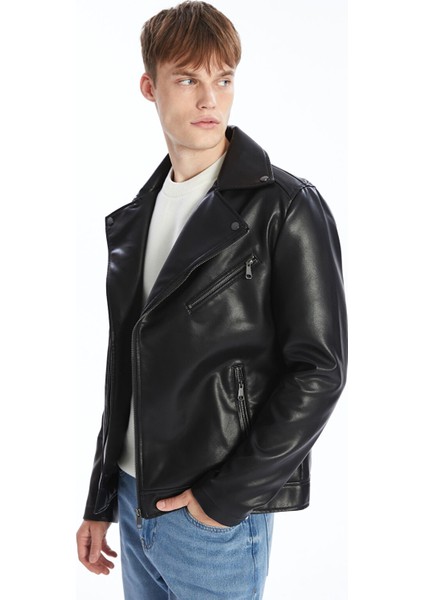 Yeni Sezon Slim Fit Erkek Deri Görünümlü Ceket fiyatları