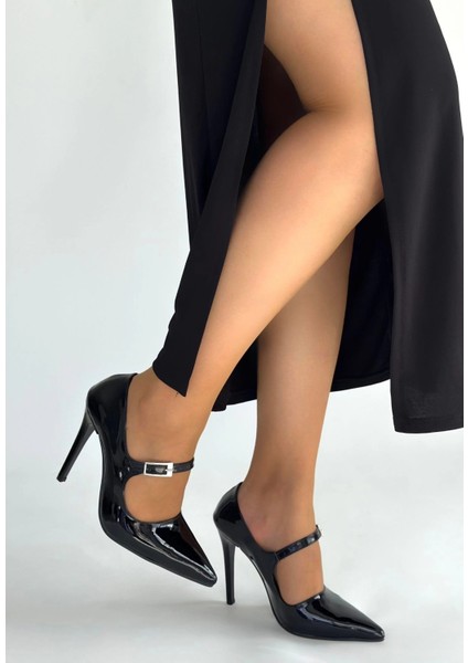 Yzlal Tiej Siyah Rugan Stiletto Ayakkabı (Numara: 39) fiyatları