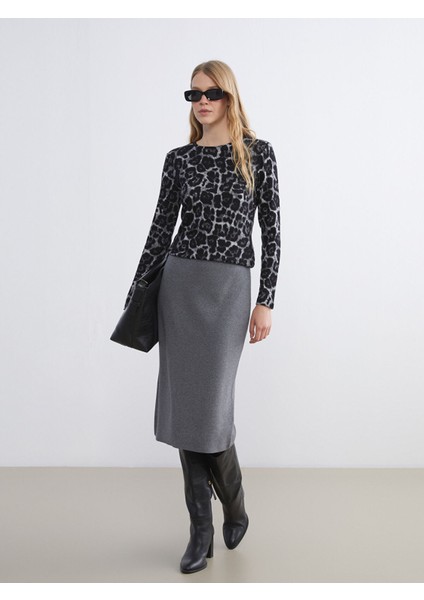 Yeni Sezon Beli Lastikli Triko Etek