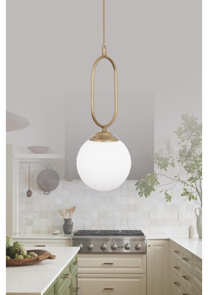 Pelo Tekli Eskitme Sarkıt Avize Beyaz Camlı Mutfak Koridor Hol Avize