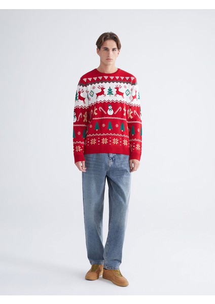 Yeni Sezon Bisiklet Yaka Yılbaşı Temalı Erkek Triko Kazak fiyatları