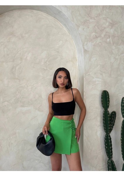 Yzlal Kuş Gözü Şort Etek Yeşil S25819 (Beden: M) indirimleri