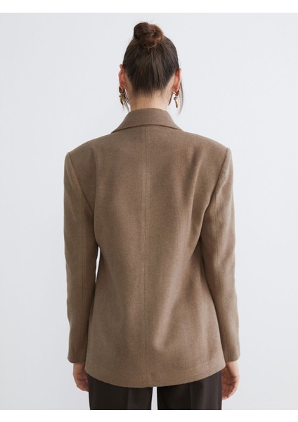 Yeni Sezon Kruvaze Yaka Kadın Kaşe Blazer Ceket indirimleri