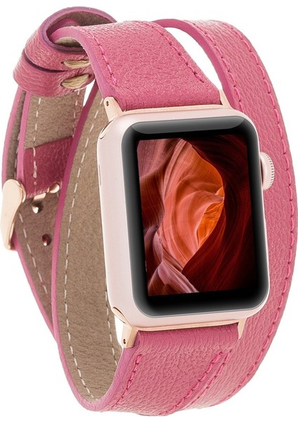 Apple Watch Uyumlu Deri Kordon 42-44-45MM Dt Cp4