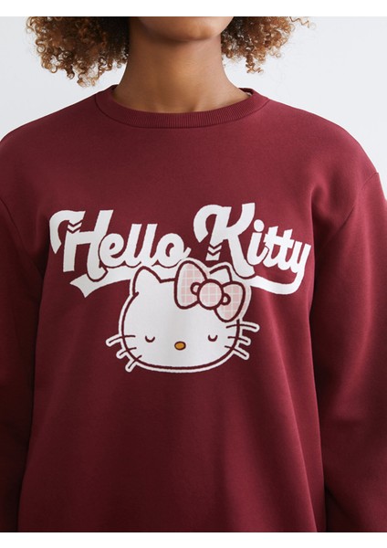 Yeni Sezon Hello Kitty Baskılı Kadın Kalın Sweatshirt modelleri