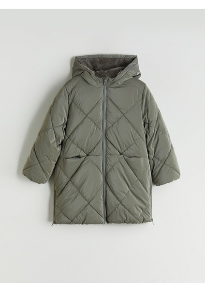 Yeni Sezon Kapitone Desenli Kız Çocuk Şişme Mont