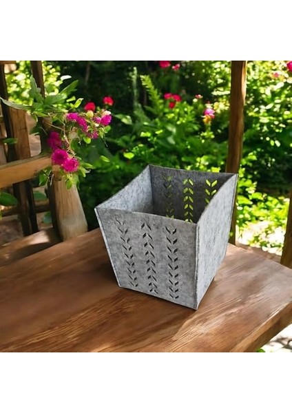 Keçe Saklama Kutusu – Gri Renk, 16X16X16 cm Dekoratif Organizer Sepet, 3 mm Kalınlıkta, Çok Amaçlı Tekli Kutu modelleri