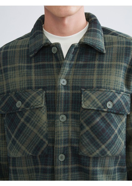 Yeni Sezon Rahat Kalıp Uzun Kollu Ekose Erkek Gömlek Ceket modelleri