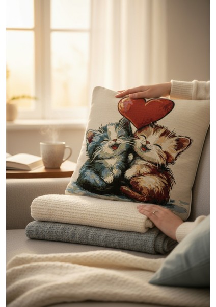 Jakarlı Dokuma Goblen Kırlent Kılıfı – 45X45 cm Biyeli ve Çift Taraflı Dekoratif Yastık fiyatları