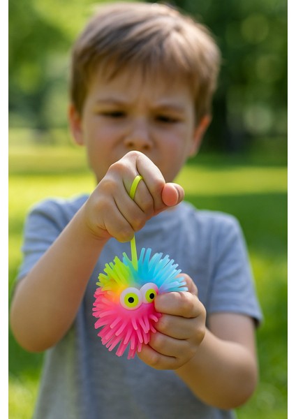 Işıklı Dikenli Elastik Top Çocuklar Için Parlak Oyuncak Renkli Esnek Dayanıklı Süper Eğlence Oyunu
