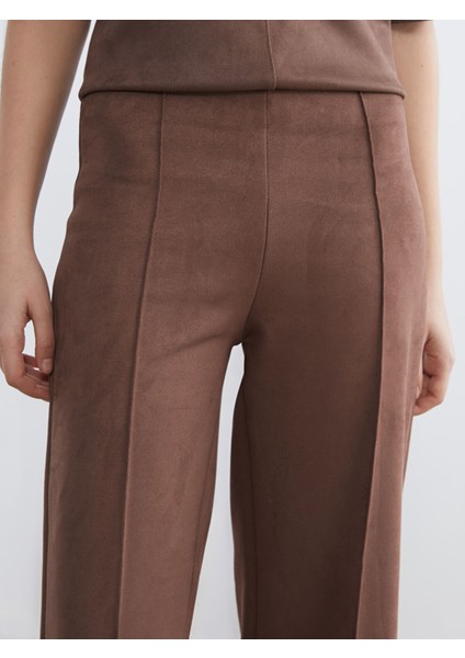 Yeni Sezon Dar Fit Kadın Süet Görünümlü Pantolon modelleri