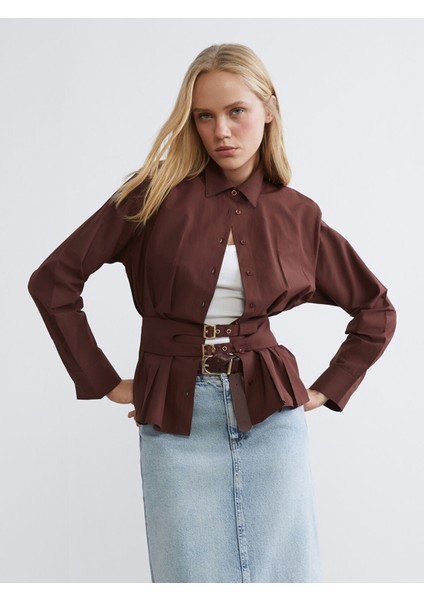 Yeni Sezon Kemerli Kadın Gömlek