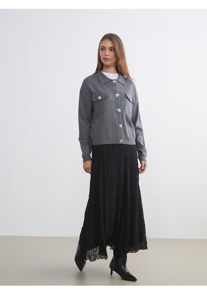 Yeni Sezon Beli Lastikli Ajurlu Dantelli Etek