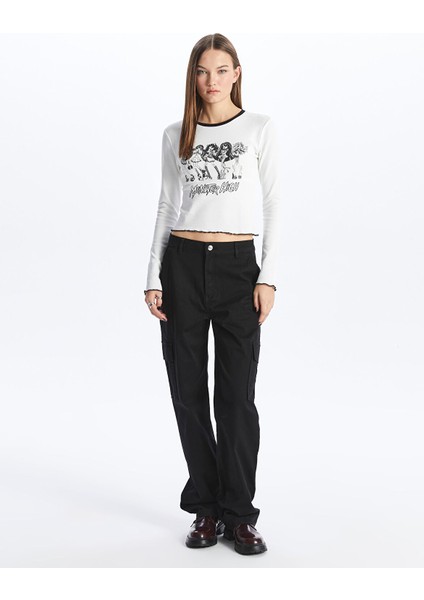 Yeni Sezon Monster High Baskılı Crop Kadın Tişört modelleri