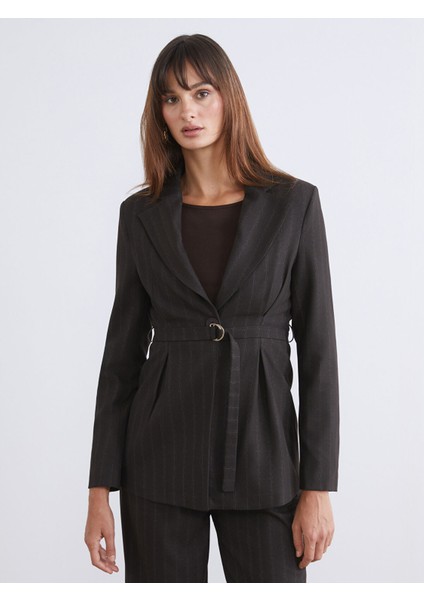 Yeni Sezon Çizgili Kadın Blazer Ceket