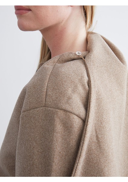 Yeni Sezon Çıkarılabilir Şal Yaka Kadın Kaşe Kaban indirimleri