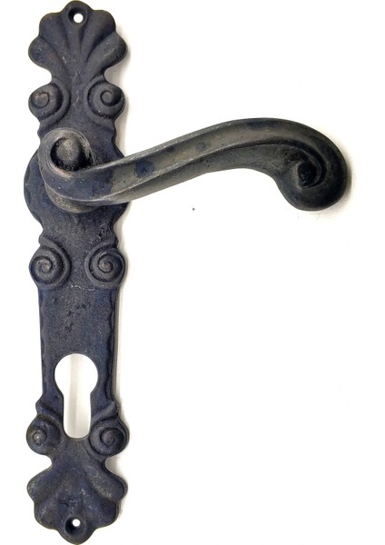 Antika Tarz Dekoratif Pirinç Okyanus Yale Kapı Kolu - 230X46 Mm, Oksit