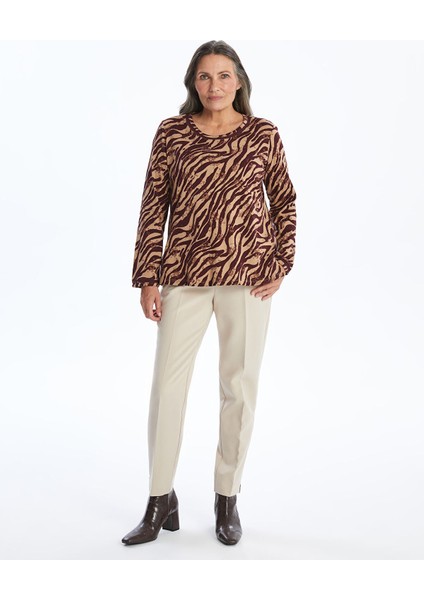 Yeni Sezon Bisiklet Yaka Desenli Kadın Bluz fiyatları