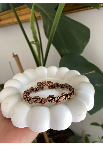 Parla Bakır Pirinç Karışımlı Burgu Bakır Bileklik-Yüzük Takım fırsatları