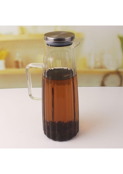 Metal Kapaklı Borosilikat Cam Yağdanlık ve Sürahi | 1000ML (11X26CM) Çok Amaçlı Içecek ve Sıvı Gıda Saklama