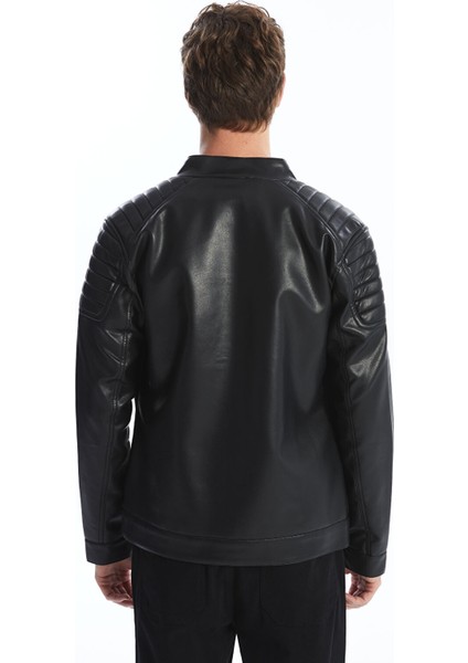 Yeni Sezon Slim Fit Erkek Deri Görünümlü Ceket indirimleri