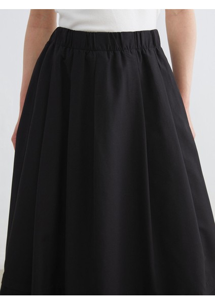 Yeni Sezon Beli Lastikli Poplin Kloş Etek modelleri