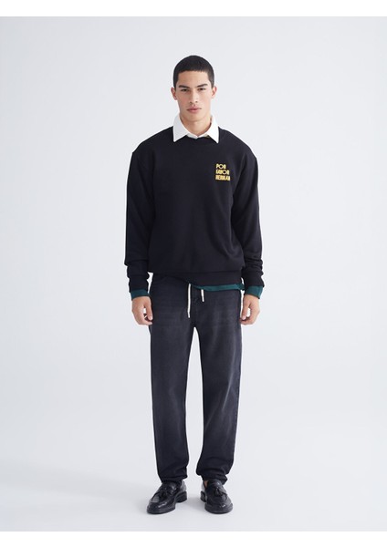 Yeni Sezon Bisiklet Yaka Baskılı Erkek Kalın Sweatshirt fiyatları