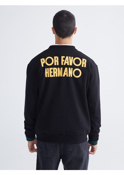 Yeni Sezon Bisiklet Yaka Baskılı Erkek Kalın Sweatshirt fırsatları