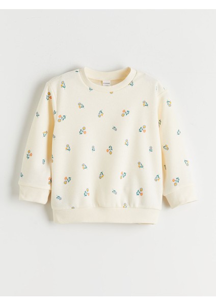 Yeni Sezon Bebe Yaka Baskılı Kız Çocuk Sweatshirt