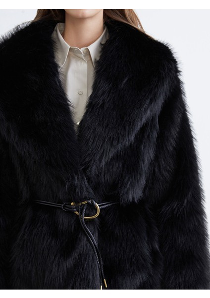 Yeni Sezon Şal Yaka Oversize Kadın Kürk Kaban modelleri