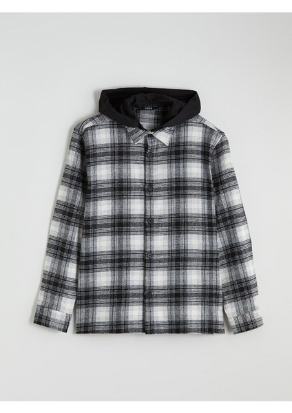 Yeni Sezon Kapüşonlu Regular Fit Uzun Kollu Ekose Erkek Gömlek Ceket indirimleri