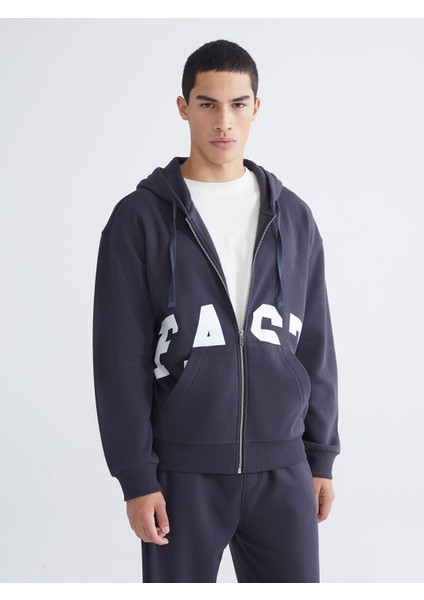 Yeni Sezon Kapüşonlu Erkek Fermuarlı Sweatshirt