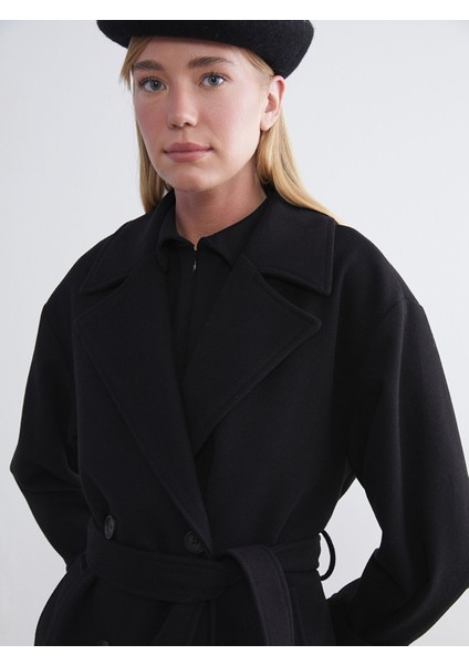 Yeni Sezon Kruvaze Yaka Kadın Kaşe Kaban modelleri