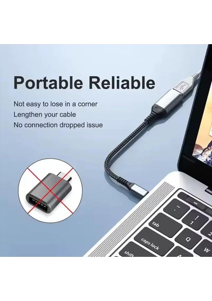 GA90 Type-C To USB 3.0 5gbps Hız Otg Adaptör Alüminyum Kasa Örgü Kablo I-Phone 15 ve Üstü indirimleri