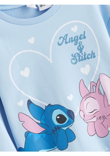 Yeni Sezon Angel ve Stitch Baskılı Kız Çocuk Kalın Sweatshirt fiyatları