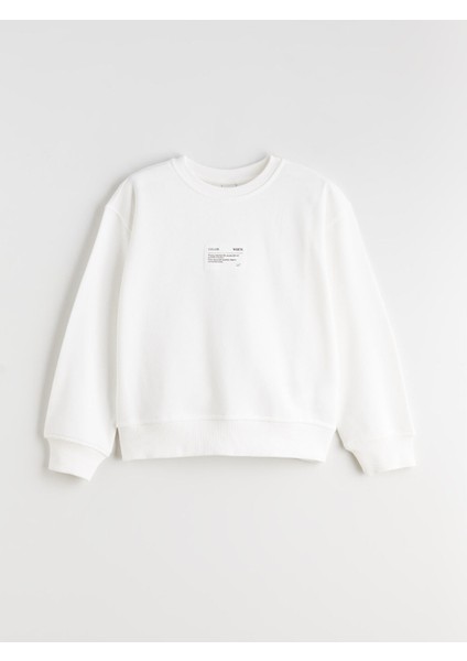 Yeni Sezon Bisiklet Yaka Kız Çocuk Sweatshirt