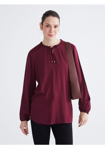 Yeni Sezon Bağlamalı Yaka Bluz