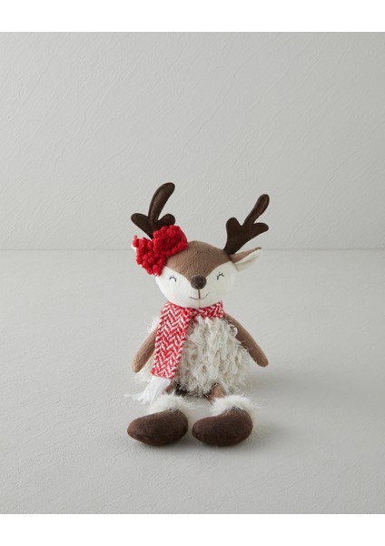 Reindeer Dekoratif Obje 36,5 cm Kırmızı - Beyaz