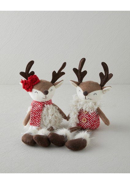 Reindeer Dekoratif Obje 36,5 cm Kırmızı - Beyaz modelleri